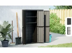 Discount Armario de almacenaje exterior PP y negro 65x37x165 cm Cajonera De Escritorio