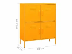 Armario de almacenamiento acero mostaza 80x35x101,5 cm Cajonera De Escritorio