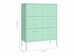 vidaxl Armario de almacenamiento acero mint 80x35x101,5 cm