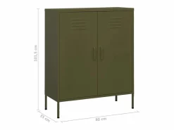 Best vidaxl Armario de almacenamiento acero oliva 80x35x101,5 cm Verde