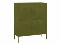 vidaxl Armario de almacenamiento acero oliva 80x35x101,5 cm