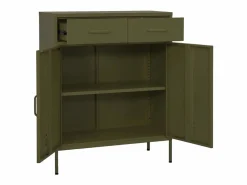 Best Armario de almacenamiento acero oliva 80x35x101,5 cm Cajonera De Escritorio