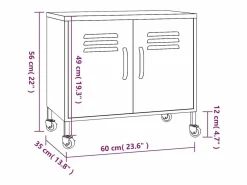 vidaxl Armario de almacenamiento acero 60x35x56 cm