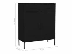 vidaxl Armario de almacenamiento acero 80x35x101,5 cm Negro