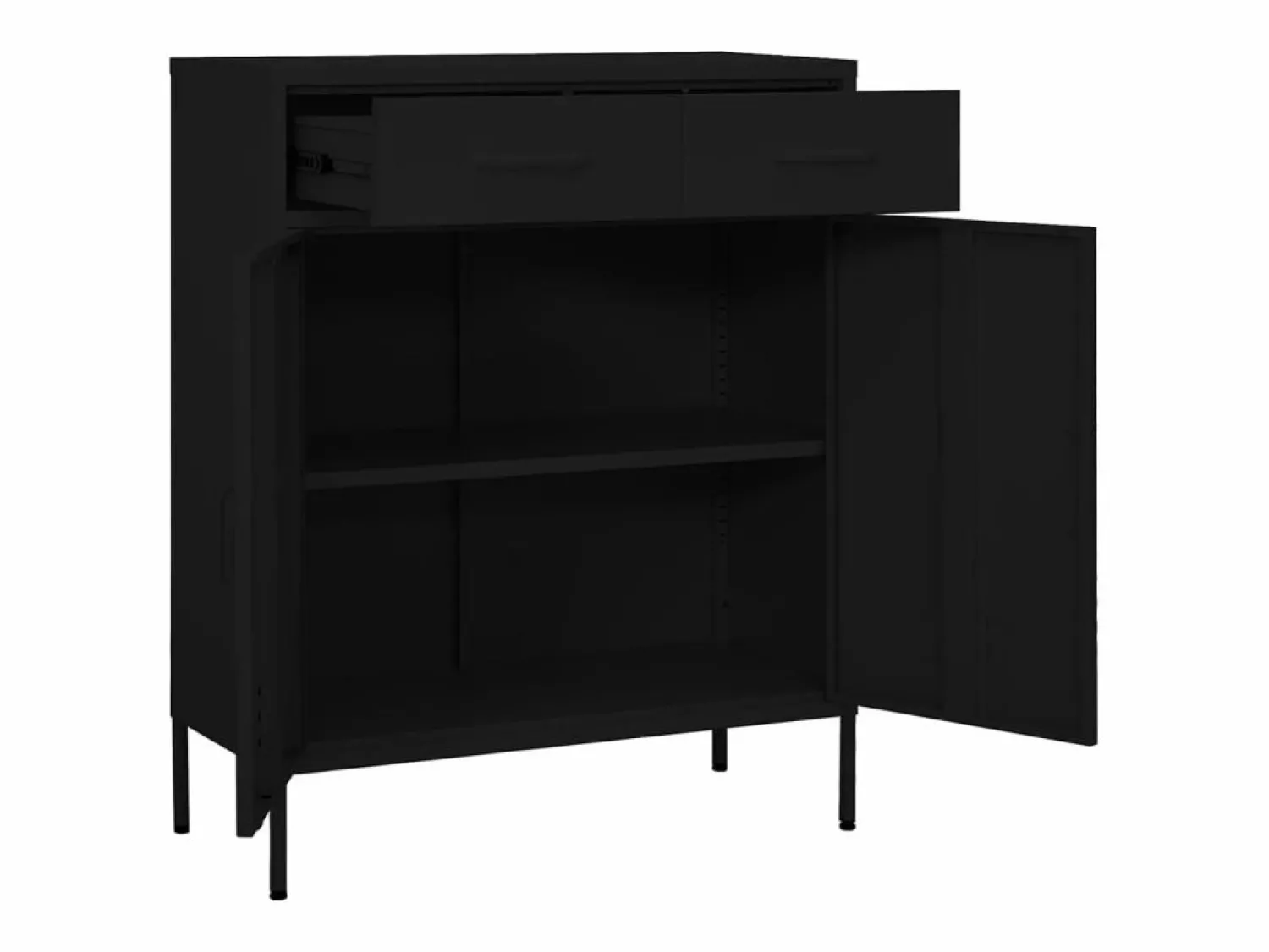 vidaxl Armario de almacenamiento acero 80x35x101,5 cm Negro