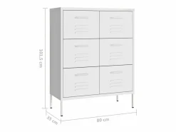 Sale vidaxl Armario de almacenamiento acero 80x35x101,5 cm Blanco