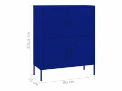 vidaxl Armario de almacenamiento acero marino 80x35x101,5 cm
