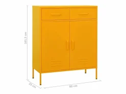vidaxl Armario de almacenamiento acero mostaza 80x35x101,5 cm