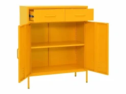 vidaxl Armario de almacenamiento acero mostaza 80x35x101,5 cm