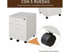 Discount Armario de archivador móvil 40x45x55.6 cm Cajonera De Escritorio