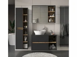 Vicco Armario de baño antracita 50x33x170 viola