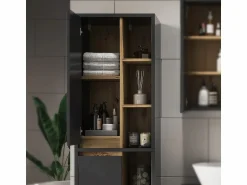 Vicco Armario de baño antracita 50x33x170 viola