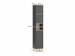 Vicco Armario de baño antracita 30x30x174 senyo