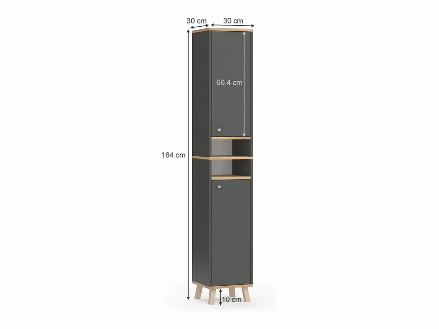 Vicco Armario de baño antracita 30x30x174 senyo