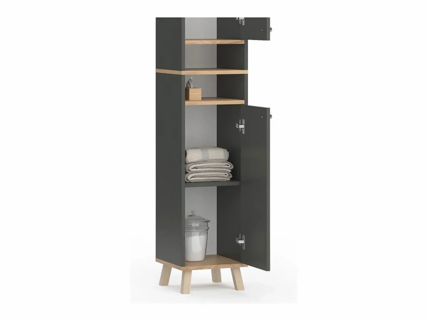 Vicco Armario de baño antracita 30x30x174 senyo