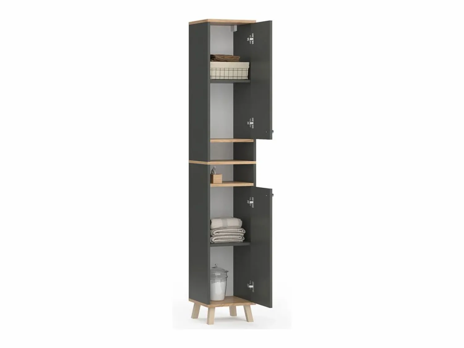 Vicco Armario de baño antracita 30x30x174 senyo