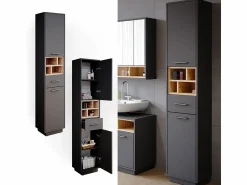 Outlet Vicco Armario de baño antracita 38x30x190 beatrice Gris antracita