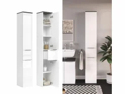 Vicco Armario de baño alto brillo 30x30x190 otis