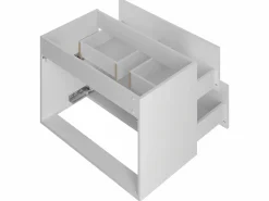 Clearance Armario de baño para lavabo de 80 cm con frentes acanalados Arcos Blanco