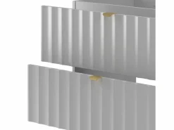 Clearance Armario de baño para lavabo de 80 cm con frentes acanalados Arcos Blanco