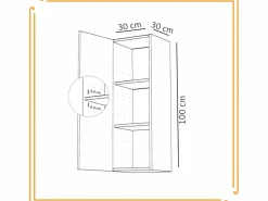Clearance Armario de baño colgante de 30 cm con estantes estrechos y cerrados en color . Blanco