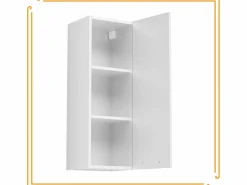 Discount Armario de baño colgante de 30 cm con estantes estrechos y cerrados en color . Blanco