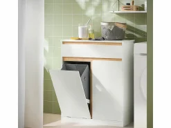 Hot Armario De Baño Con Cesto Para Ropa Sucia BZR79-W Cesto De Ropa