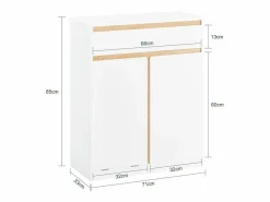 Hot Armario De Baño Con Cesto Para Ropa Sucia BZR79-W Cesto De Ropa