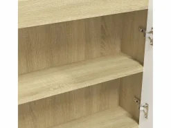 Clearance Armario de baño con espejo MDF y roble 80x15x60 cm Mueble De Pared Para Baño