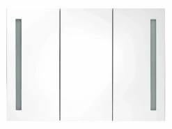Online vidaxl Armario de baño con espejo LED brillante 89x14x62 cm Negro