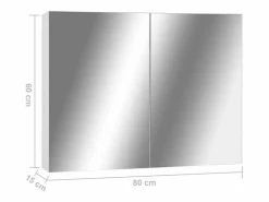 Best Armario de baño con espejo MDF 80x15x60 cm Mueble De Pared Para Baño