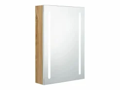 Hot Armario de baño con espejo y LED y roble 50x13x70 cm Mueble De Pared Para Baño