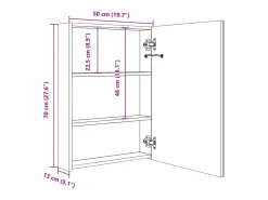 Hot Armario de baño con espejo y LED y roble 50x13x70 cm Mueble De Pared Para Baño