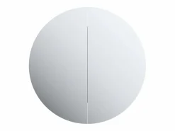 vidaxl Armario de baño con espejo redondo y LED roble 54x54x17,5 cm