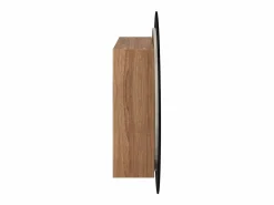 vidaxl Armario de baño con espejo redondo y LED roble 54x54x17,5 cm