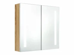 vidaxl Armario de baño con espejo y LED y roble 62x14x60 cm