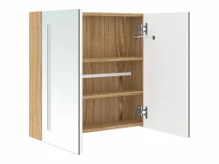 vidaxl Armario de baño con espejo y LED y roble 62x14x60 cm