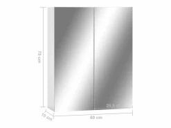 Clearance vidaxl Armario de Baño con Espejo 60x15x75 cm MDF Contemporáneo con Espacio de Almacenamiento Blanco