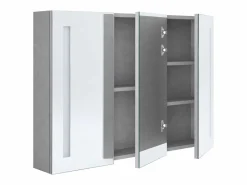 Hot Armario de baño con espejo LED hormigón 89x14x62 cm Mueble De Pared Para Baño
