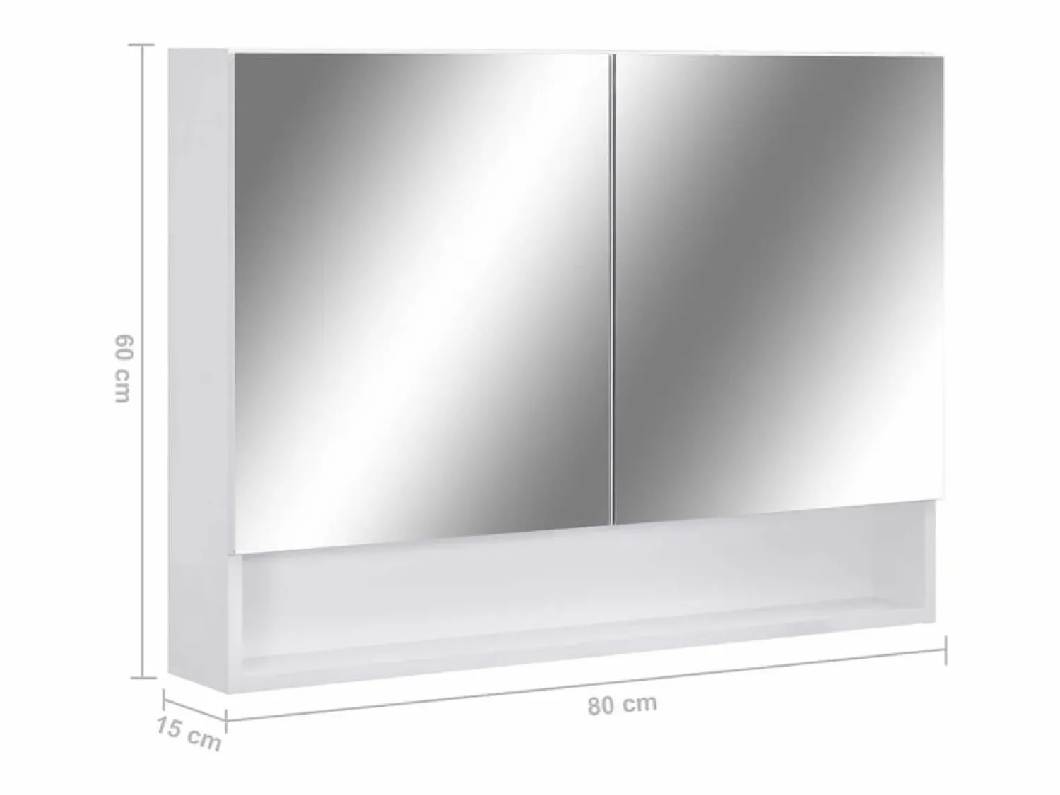 Sale vidaxl Armario de baño con espejo MDF 80x15x60 cm Blanco