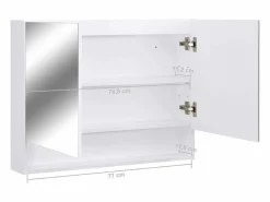 Sale vidaxl Armario de baño con espejo MDF 80x15x60 cm Blanco