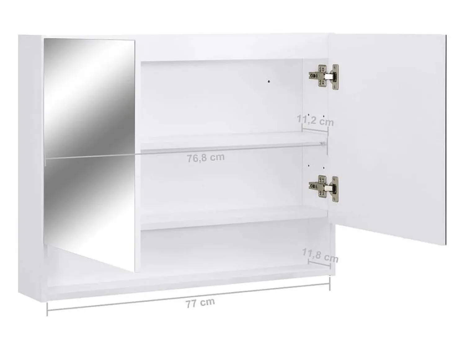 Sale vidaxl Armario de baño con espejo MDF 80x15x60 cm Blanco