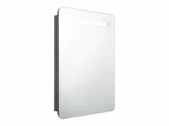 Discount vidaxl Armario de baño con espejo LED brillante 60x11x80 cm Gris