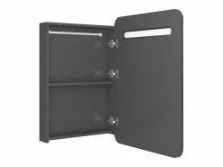 Discount vidaxl Armario de baño con espejo LED brillante 60x11x80 cm Gris