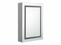 Outlet Armario de baño con espejo y LED hormigón 50x13x70 cm ES360813 Mueble De Pared Para Baño