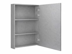Outlet Armario de baño con espejo y LED hormigón 50x13x70 cm ES360813 Mueble De Pared Para Baño