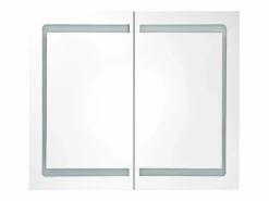 Best vidaxl Armario de baño con espejo LED brillante 80x12x68 cm Negro