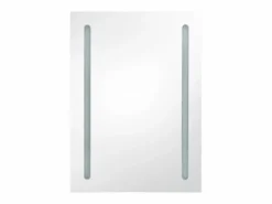 Armario de baño con espejo y LED color roble 50x13x70 cm Mueble De Pared Para Baño