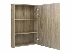 Armario de baño con espejo y LED color roble 50x13x70 cm Mueble De Pared Para Baño