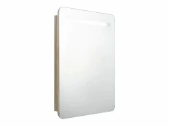 vidaxl Armario de baño con espejo color roble 60x11x80 cm